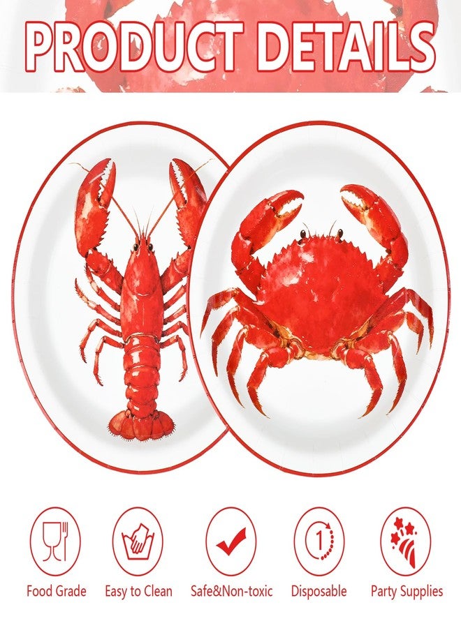 Greencian 50Pcs Crawfish Boil Round Paper Plates 9 Inch Heavy Duty Disposable Lobster Seafood Shrimp Boil Dessert Plate Crawfish Crab Platters for Summer Picnic Barbecue Baby Shower Birthday Party Decoration - Image 4